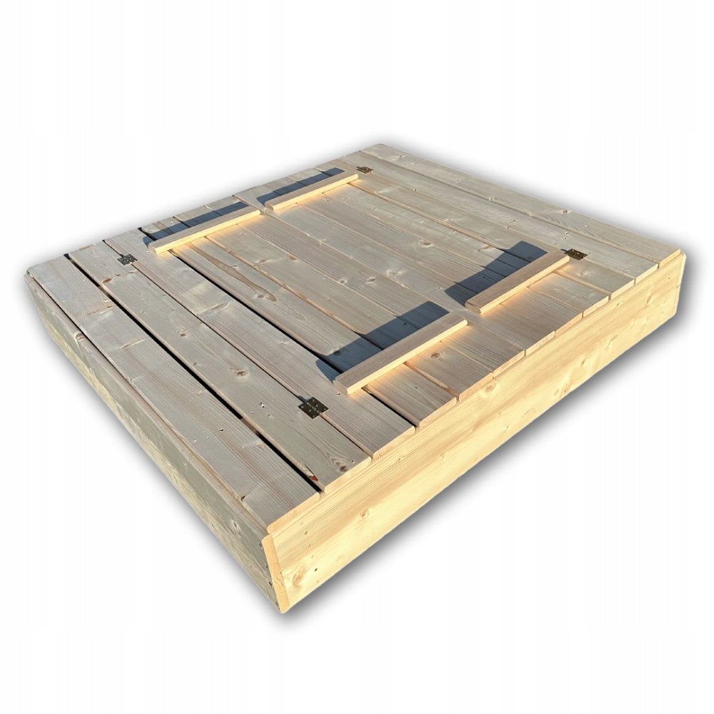 NATURAL WOODEN SANDBOX CLOSED 150x150CM POLISH MANUFACTURER Manufacturer code EX030