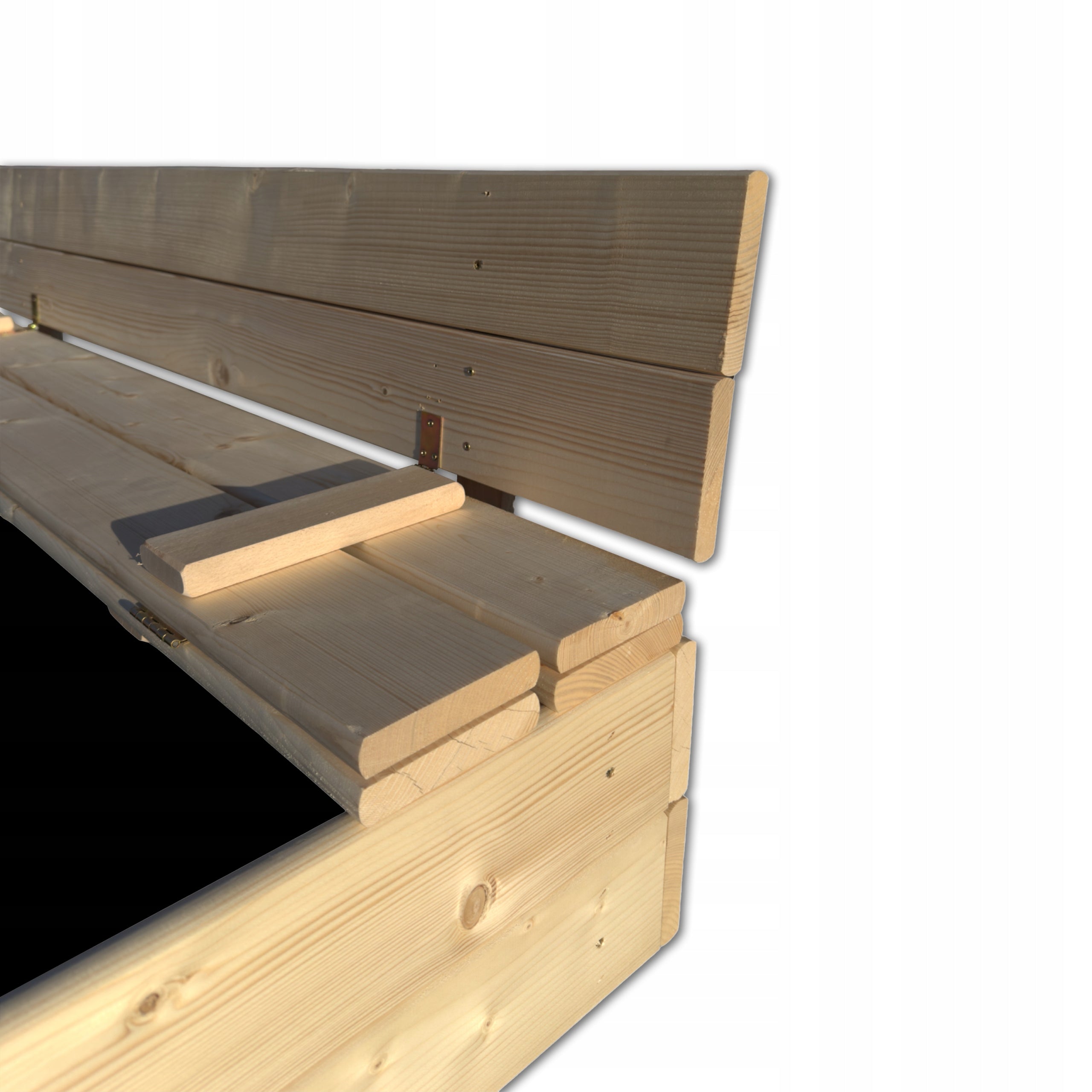 NATURAL WOODEN SANDBOX CLOSED 150x150CM POLISH MANUFACTURER Product width 150 cm