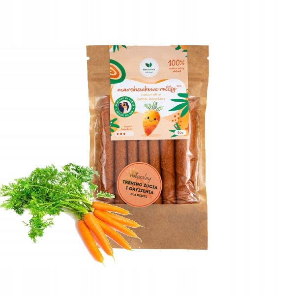 NATURALNIE ZDROWI CARROT ROLLS CHEWY SNACK FOR CHILDREN 50G