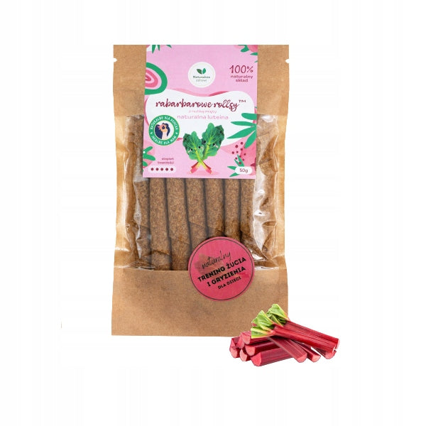 NATURALNIE ZDROWI RHUBARB ROLLS WITH CHEWING MINT FOR CHILDREN 50 G
