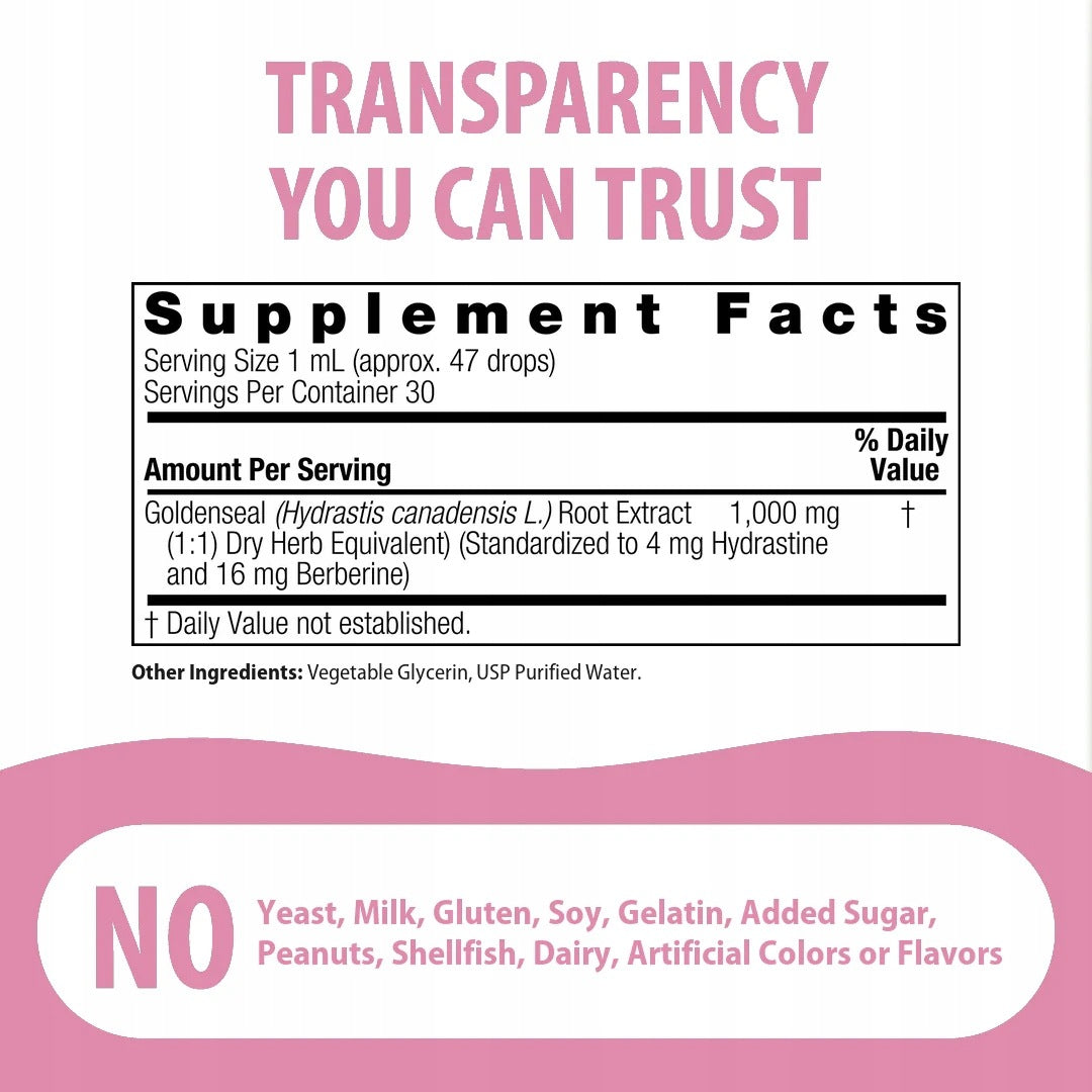 NATURE'S ANSWER Goldenseal Root Canadian Bitter Root 30mlExtract Expiration date not specified