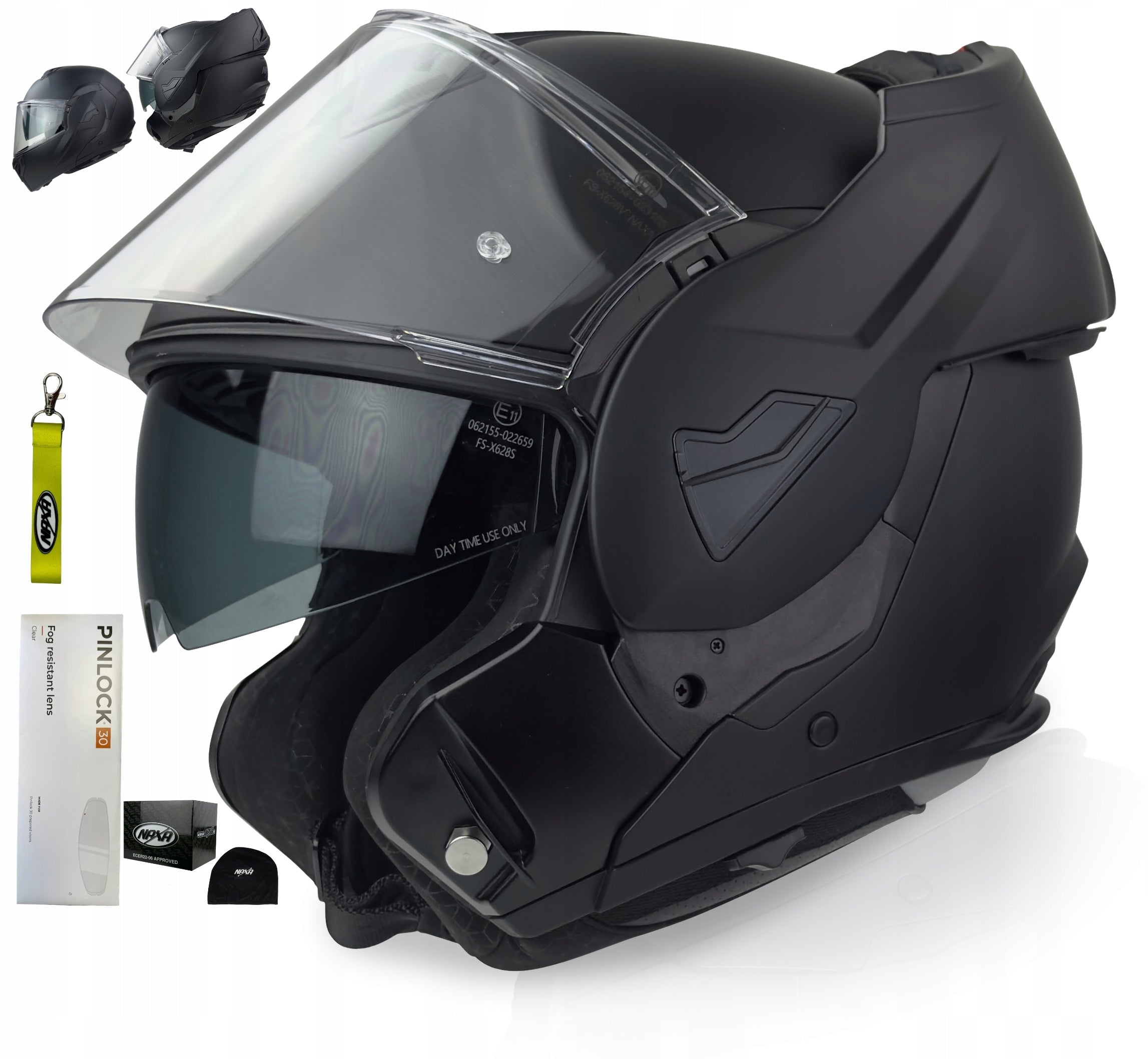 NAXA MOTORCYCLE JAW HELMET FF1 r.S|RAISED JAW BACK+PINLOCK