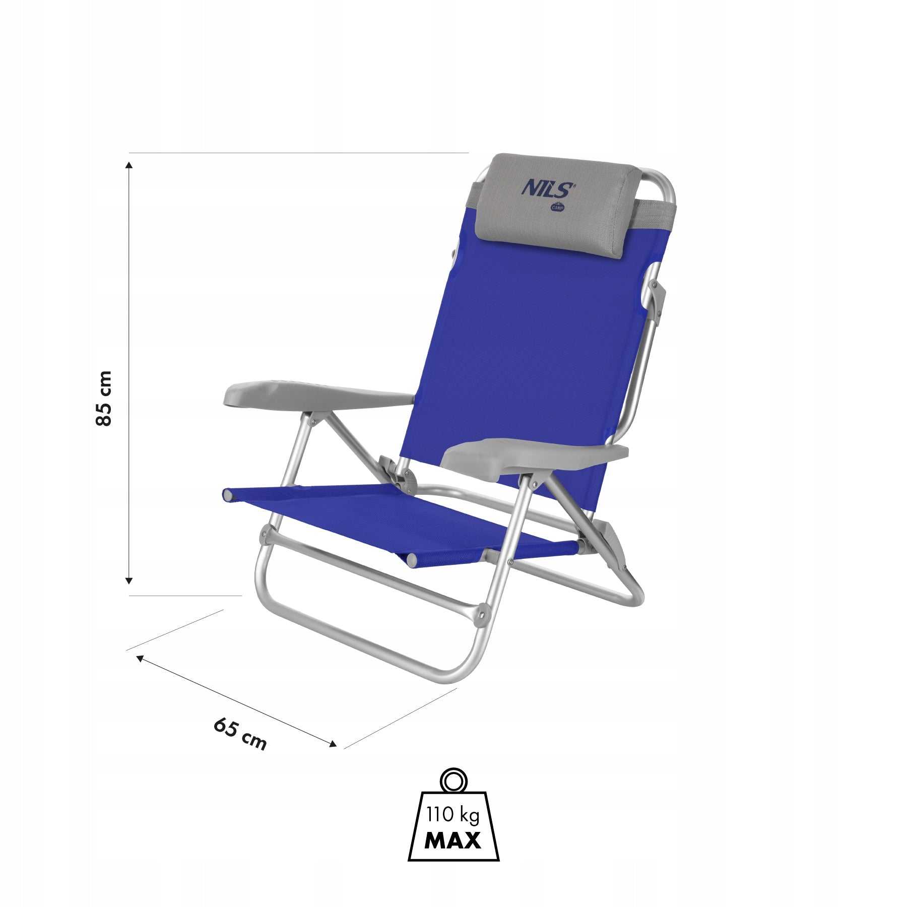 NC3502 HIKING CHAIR 2IN1 FOLDING BLUE-GRAY NILS CAMP Kind chair