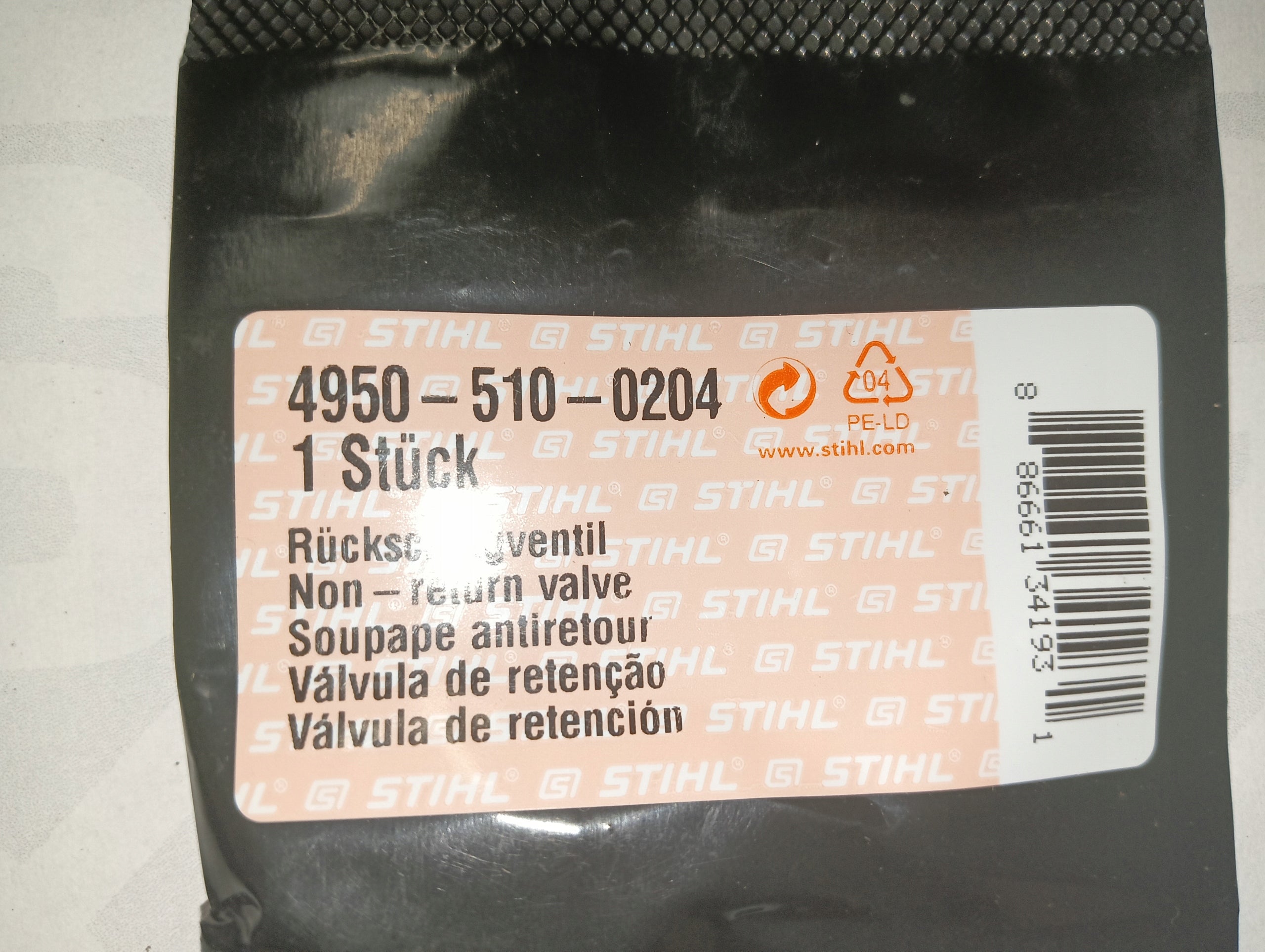 ND STIHL Spätný ventil pre vysokotlakový čistič RE 120 PLUS, RE 130 PLUS, R EAN (GTIN) 886661341931