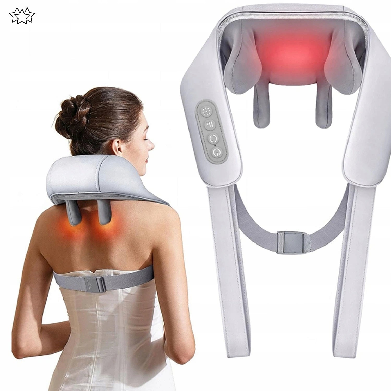 NECK AND BACK MASSAGER 2000MAH MASSAGE BACKPACK WITH HEATING HOME OFFICE Packaging status original