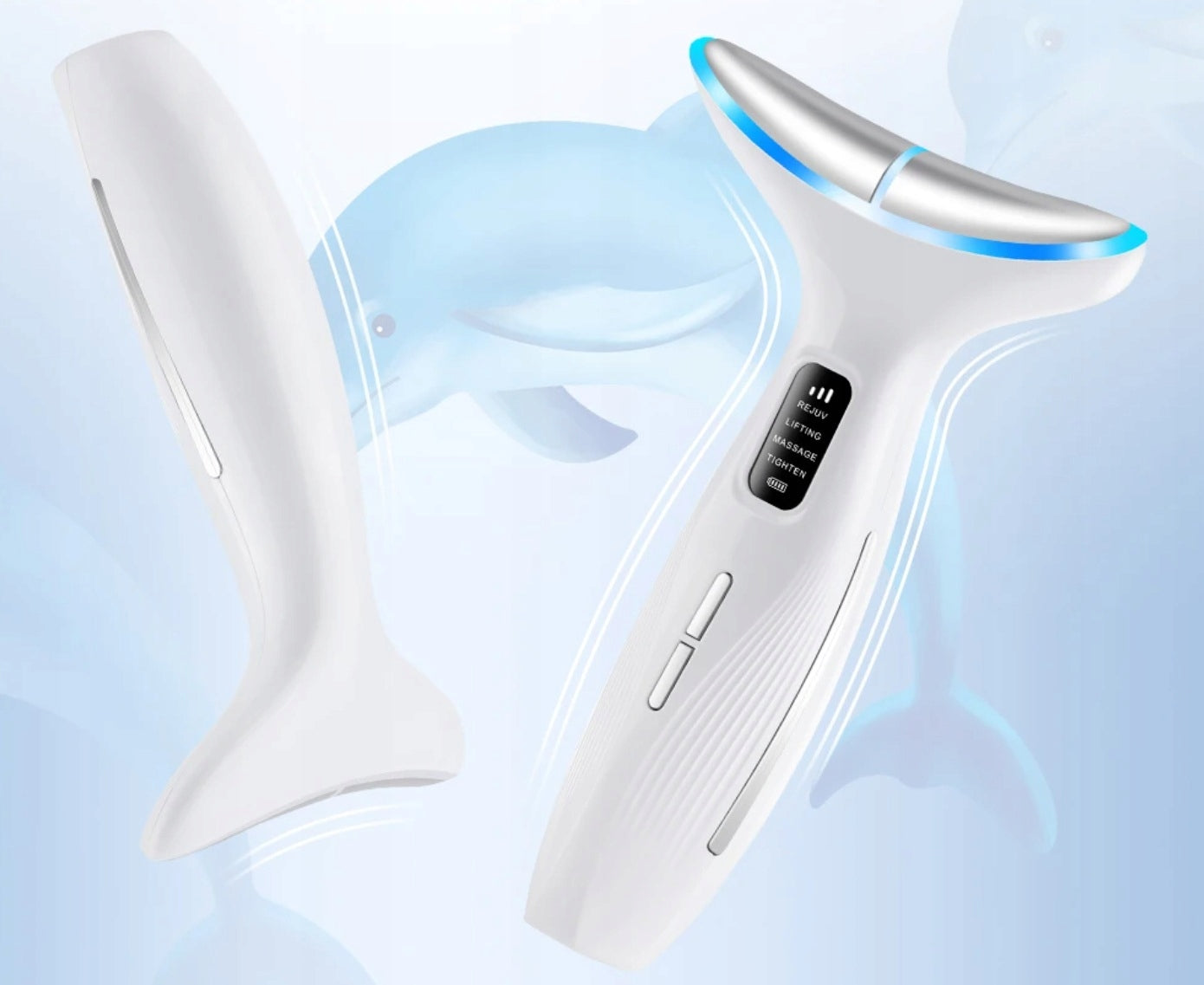 NECK AND FACE FIRMING MASSAGER EMS LIFTING LED VIBRATION HOT COMPRESS! Manufacturer code mdsv419