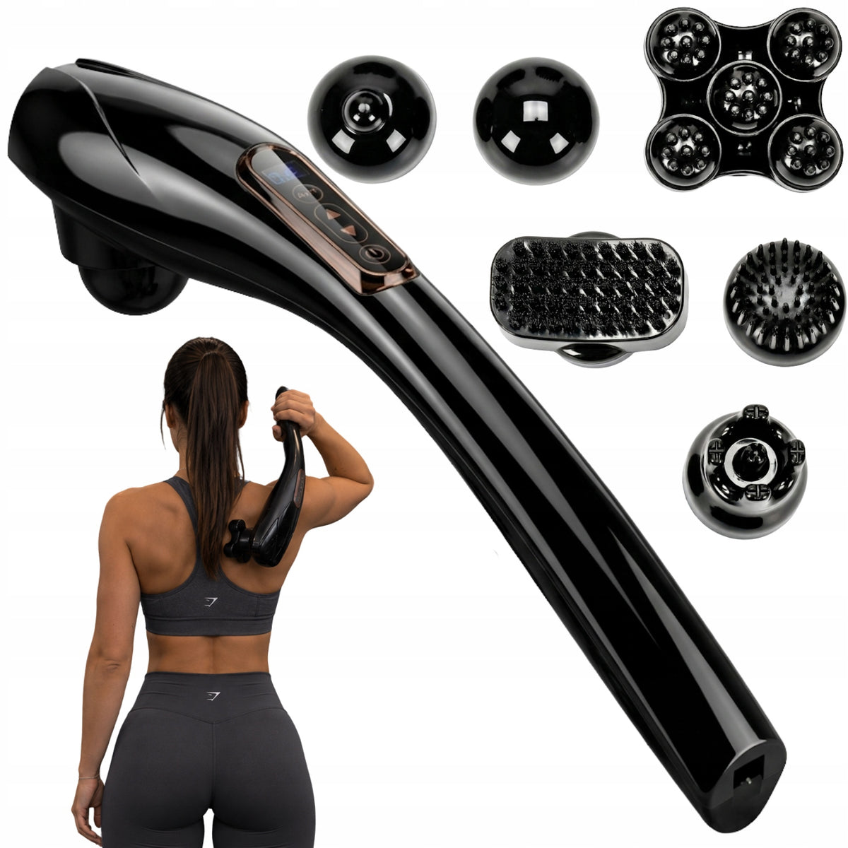 NECK AND NECK MASSAGER VIBRATING FOR BACK MASSAGE WIRELESS LCD 6 HEADS