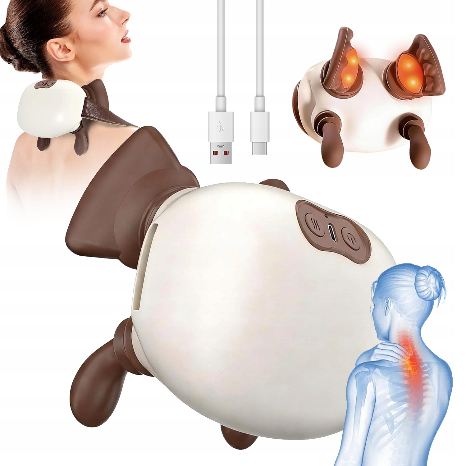 NECK AND SHOULDER MASSAGER ERGONOMIC PLEASANT TOUCH SAFE USE