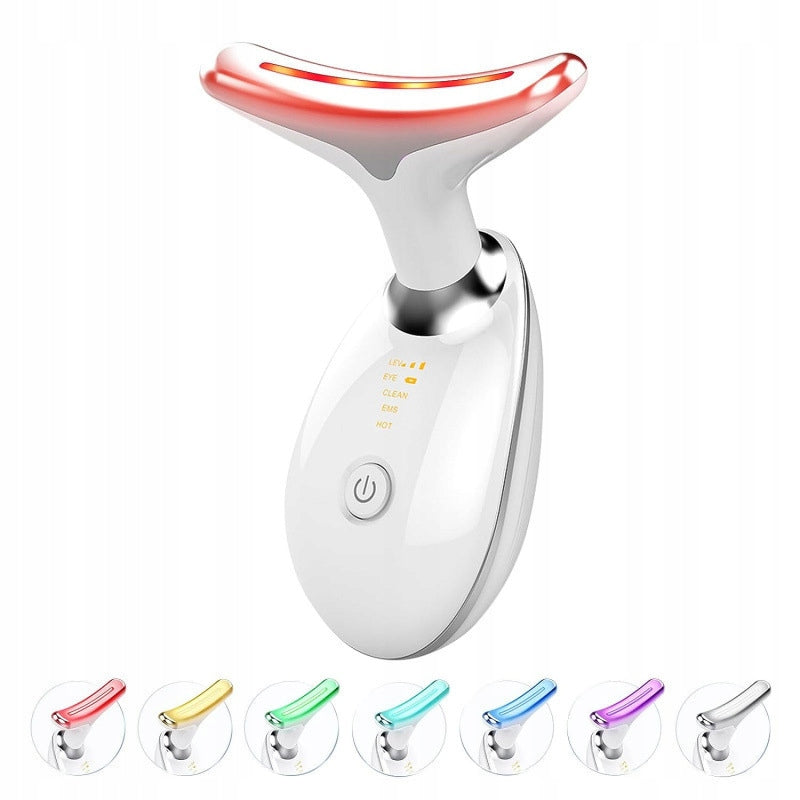 NECK FACE MASSAGER SONIC VIBRATING LED LIGHT 7 COLORS SPA EMS Brand no brand