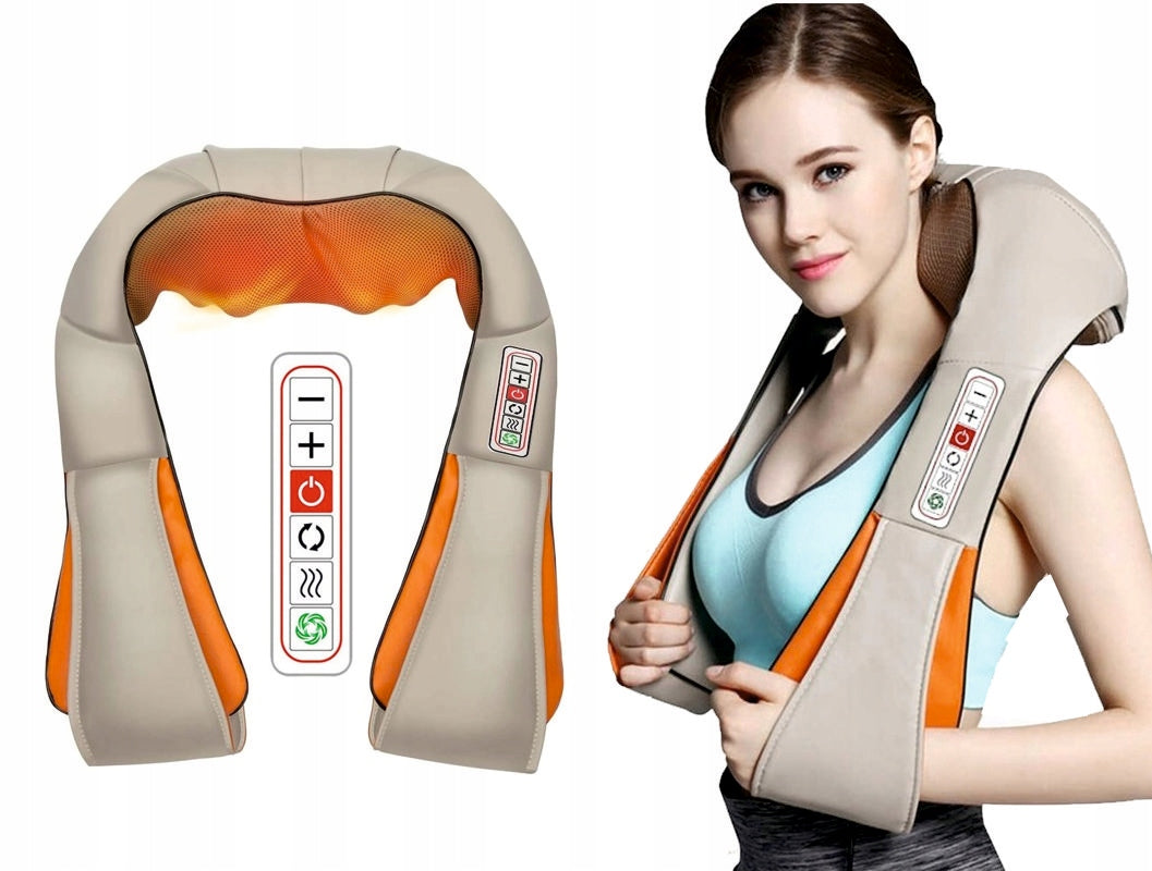 NECK MASSAGER BACK BODY SHIATSU 3D 6 MODES HEATING LIGHT