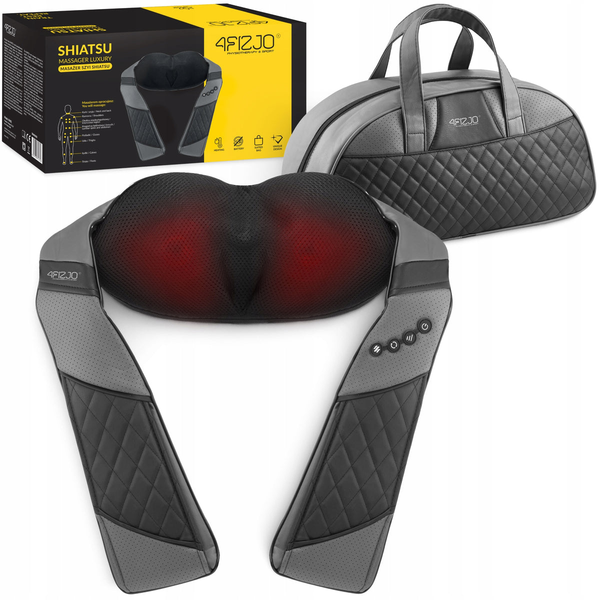 NECK MASSAGER SHIATSU LUXURY+ MASSAGE HEATING ELEGANT BAG SET