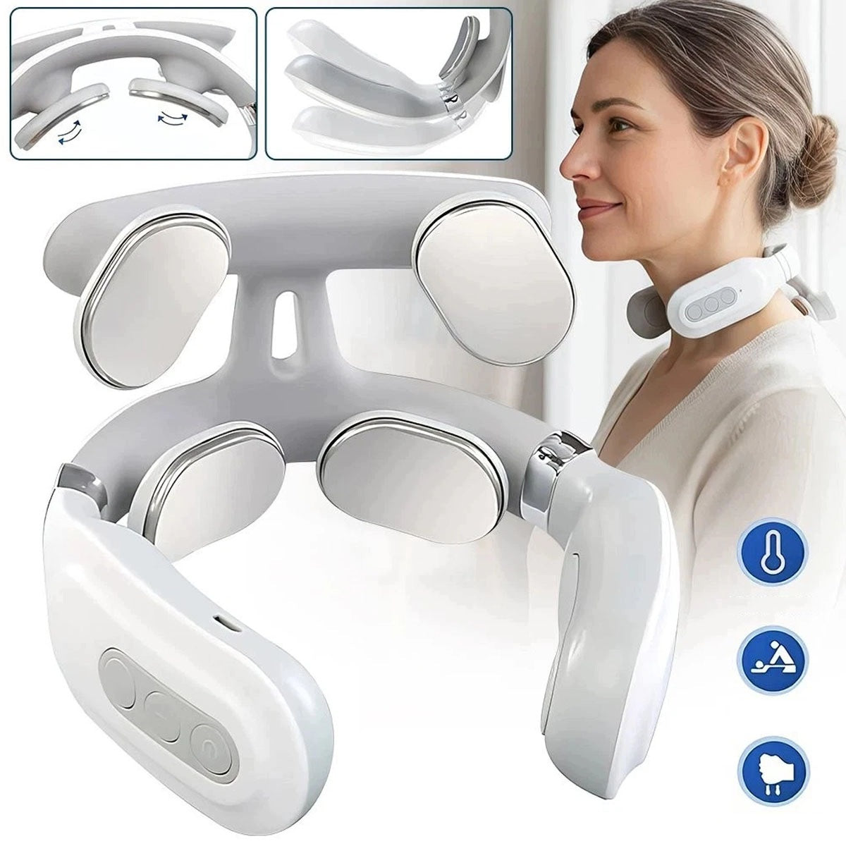 NECK MASSAGER WIRELESS BACK NECK ELECTROSTIMULATOR VIBRATION HEATING