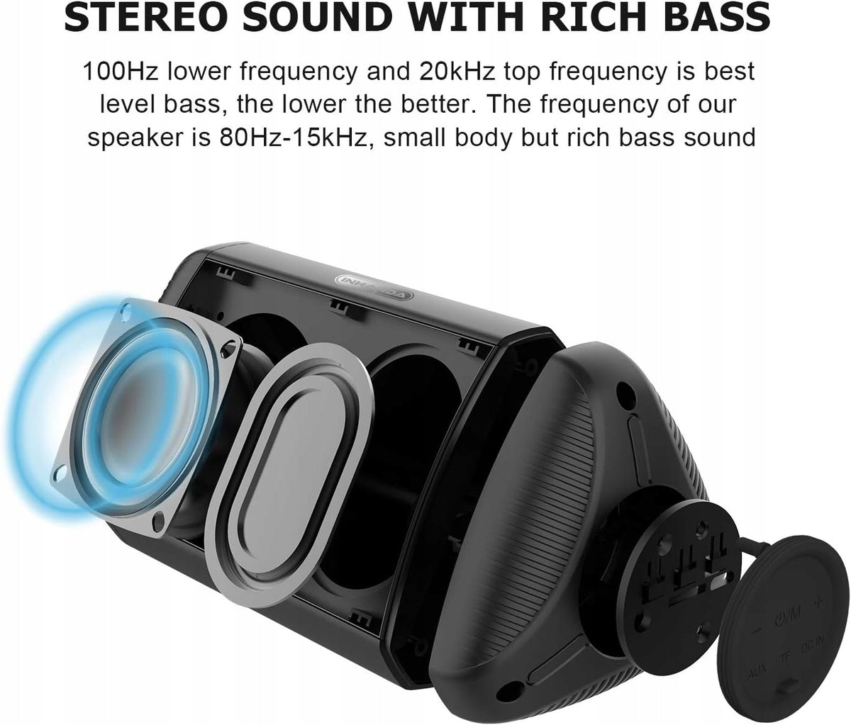 NEEDONE F1 IPX6 Portable Bluetooth Speaker with AUX Rich Bass 7h Work Model other