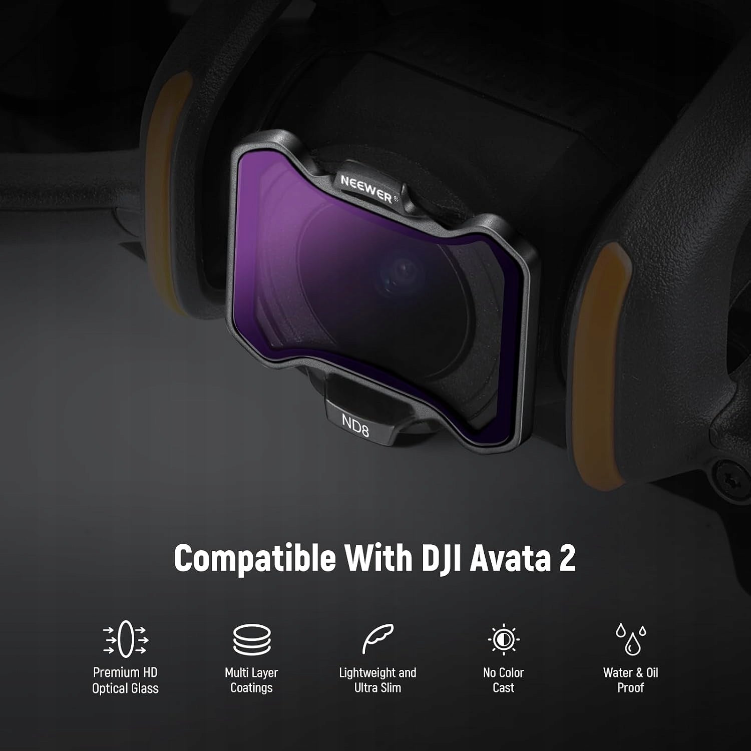 NEEWER 4-Pack ND Filters DJI Avata 2 ND8 ND16 ND32 ND64 HD Optical Glass Brand Neewer