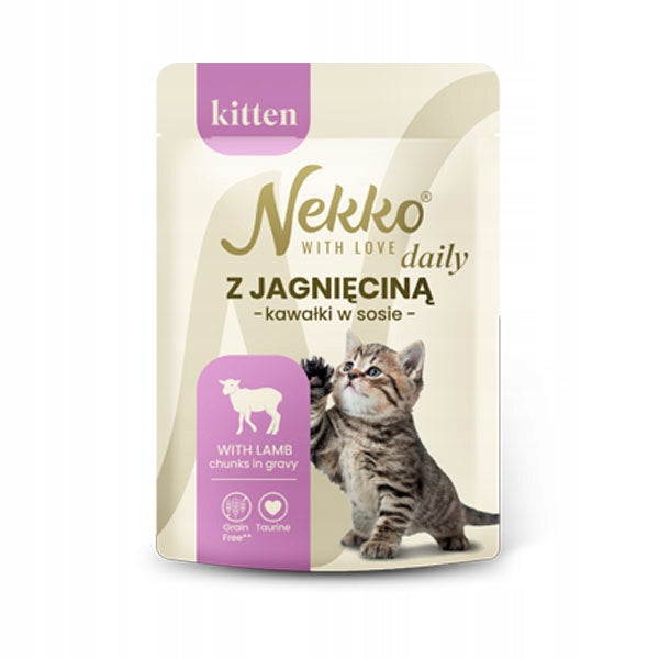 NEKKO DAILY KITTEN WET FOOD WITH LAMB PIECES IN SAUCE 85g