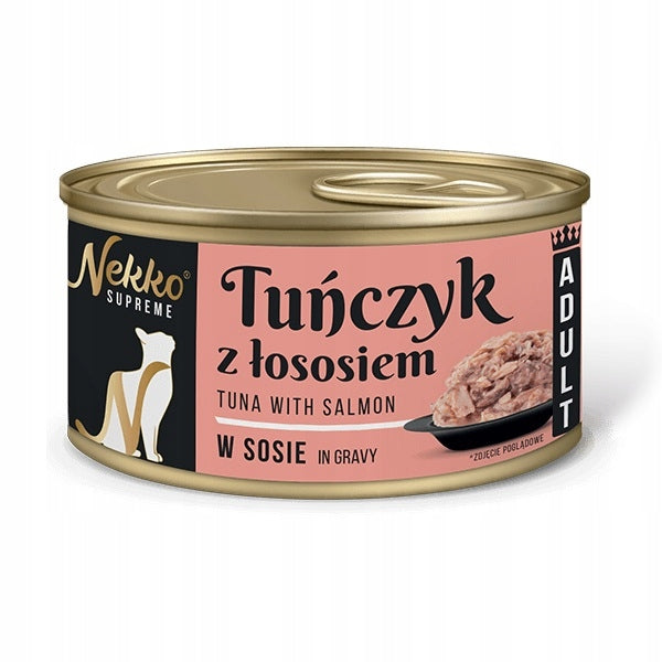 NEKKO SUPREME ADULT Tuna with salmon in sauce 80g wet cat food