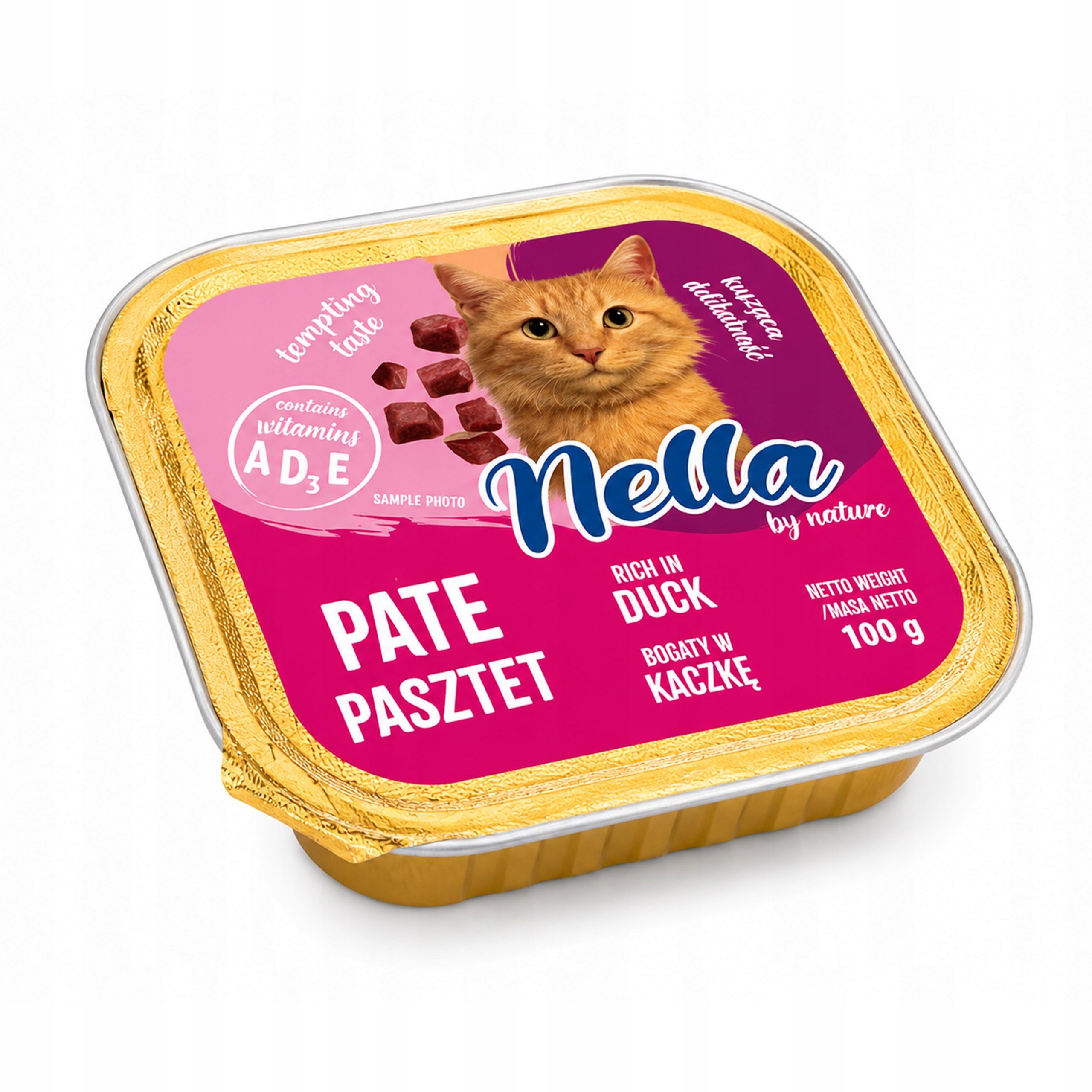 NELLA wet cat food Duck tray 100g pate Brand Nella