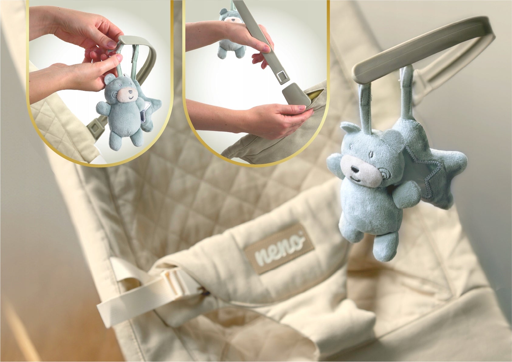 NENO NESSO CREAM ROCKER BABY LOUNGER Batteries included yes
