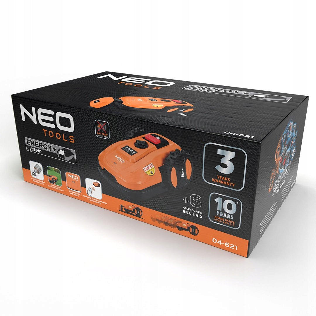 NEO ROBOT MOWING 20-60mm ALLOTMENT 600m2 RECHARGEABLE ENERGY+ IPX5 APKA Brand NEO TOOLS
