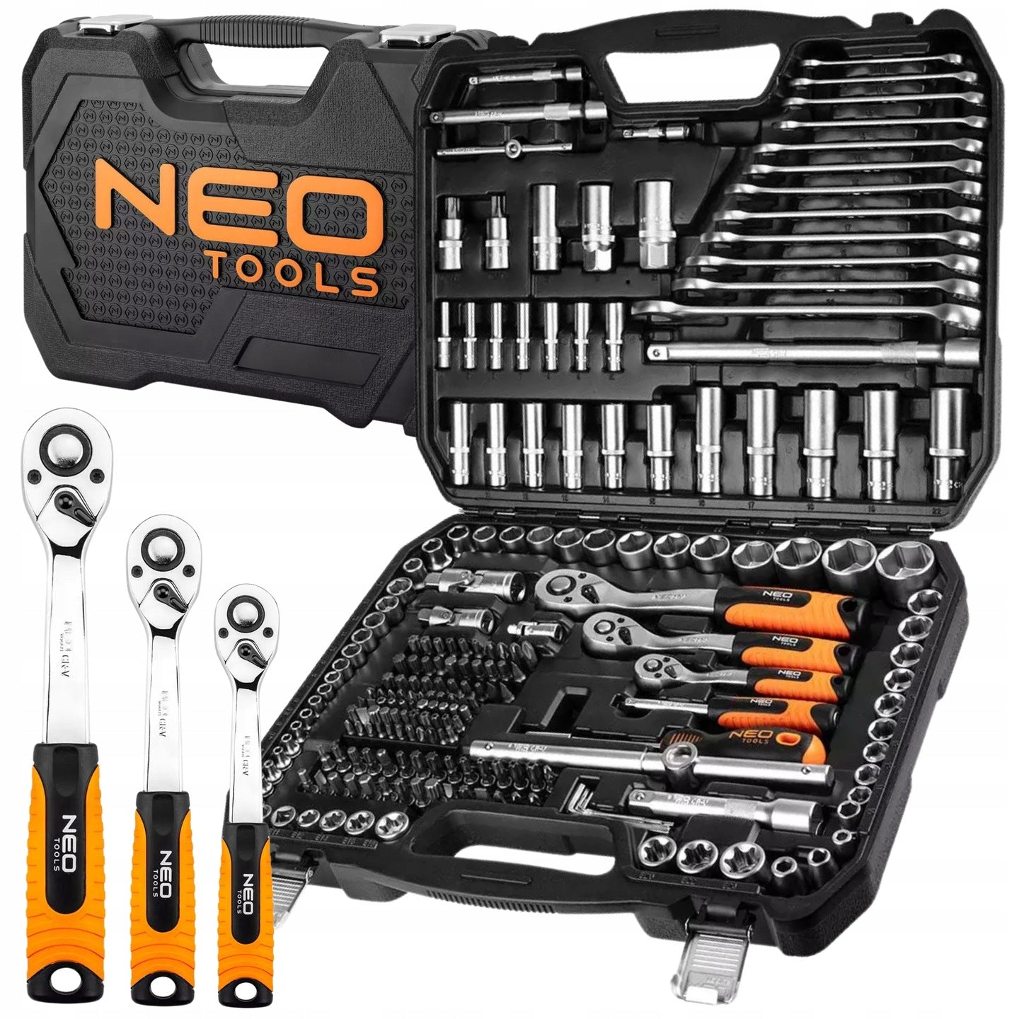 NEO Socket Wrench Set 216 el. 1/2" 1/4" 3/8" - Socket Wrenches