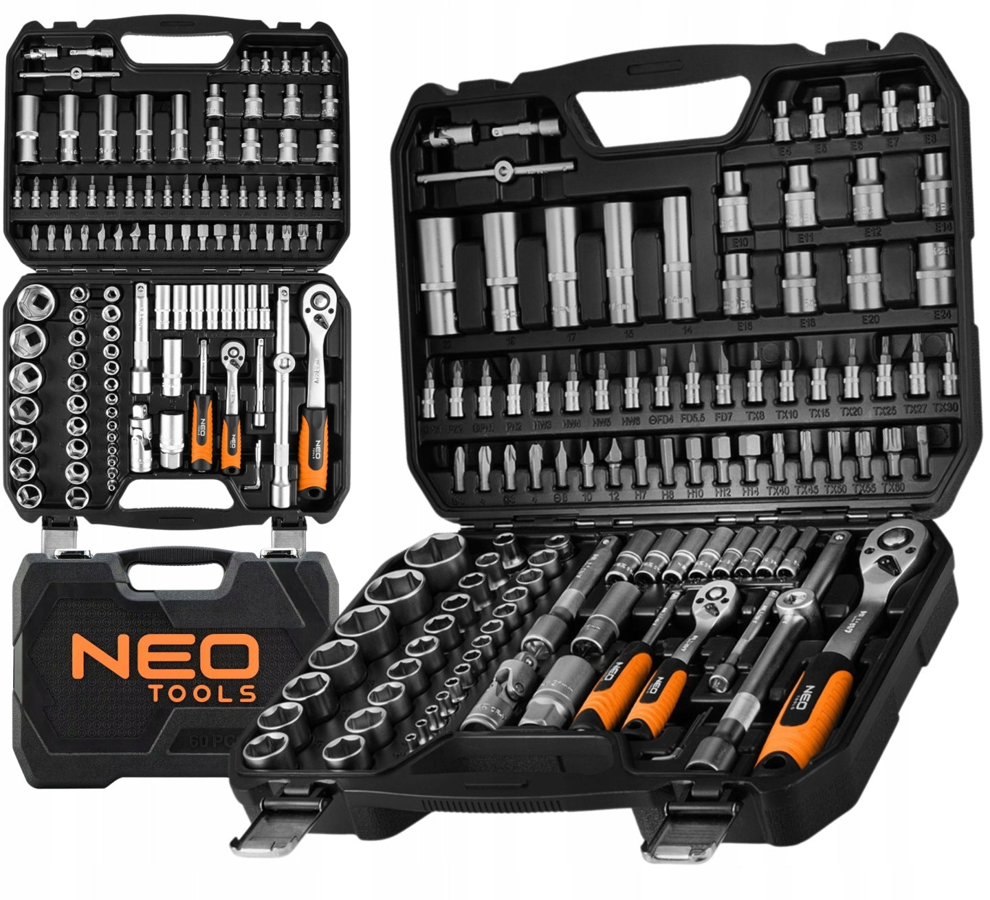 NEO Socket Wrenches 110 el. 1/4 1/2 Suitcase + Flat Eye Wrenches 12 pcs. Manufacturer code ZEST_3152
