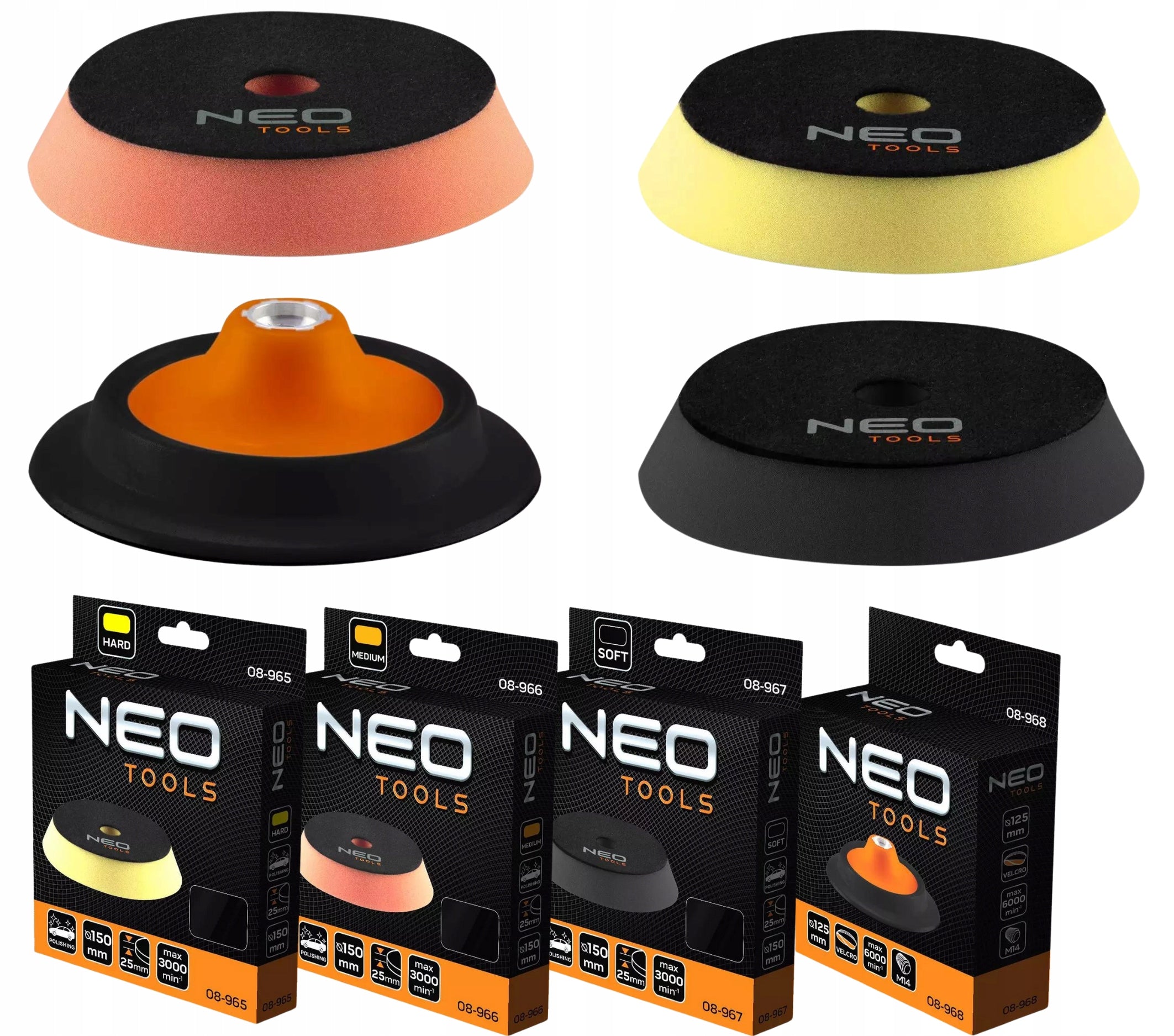 NEO TOOLS Polishing Pads 150mm With Velcro + Handle for Polisher Velcro