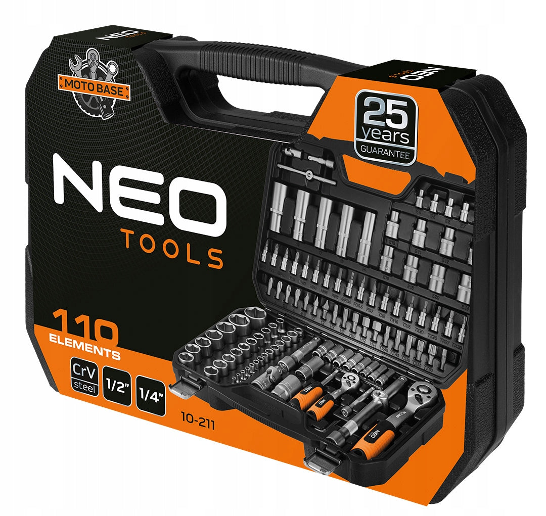 NEO socket wrenches 110 el. 1/4 1/2 suitcase + bit set 40 el. Manufacturer code ZEST_3154