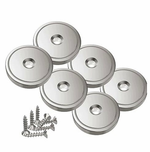 NEODYMIUM POT MAGNETS 32X8MM STRENGTH 40KG SET 6PCS metal for home