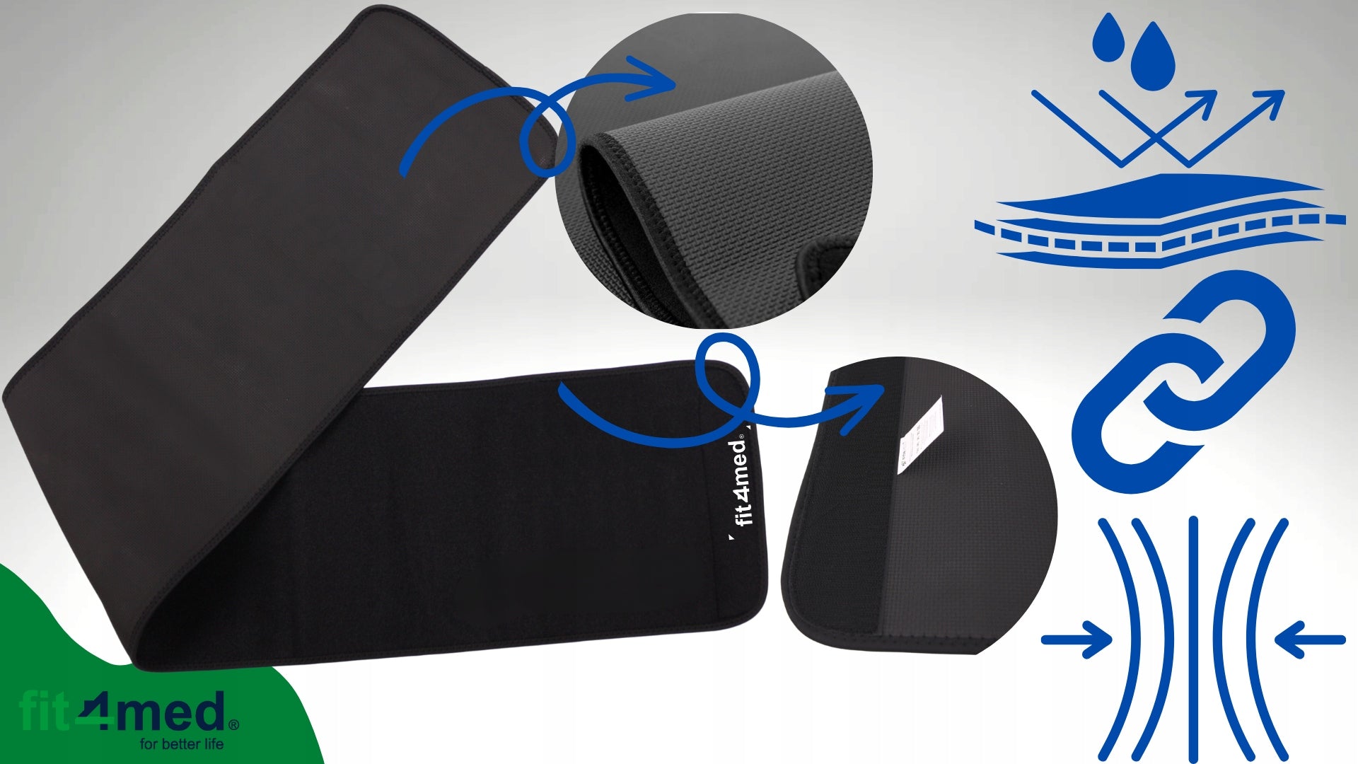 NEOPRENE BELT UNIVERSAL SLIMMING BELLY WIDE LONG FIT4MED Kind slimming belt