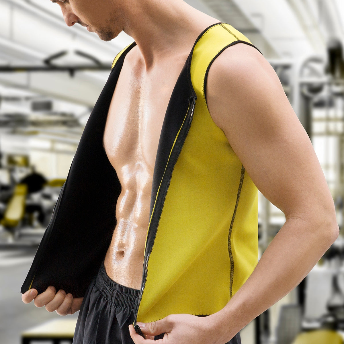 NEOPRENE TRAINING VEST SPORTS T-SHIRT SAUNA FUNCTION size L Color yellow