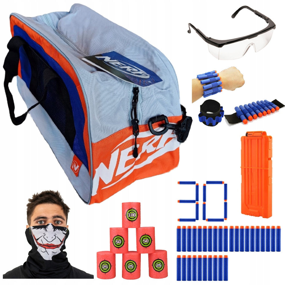 NERF SHOULDER BAG SPORTS TRAVEL TRAINING + SET OF MEGA ACCESSORIES