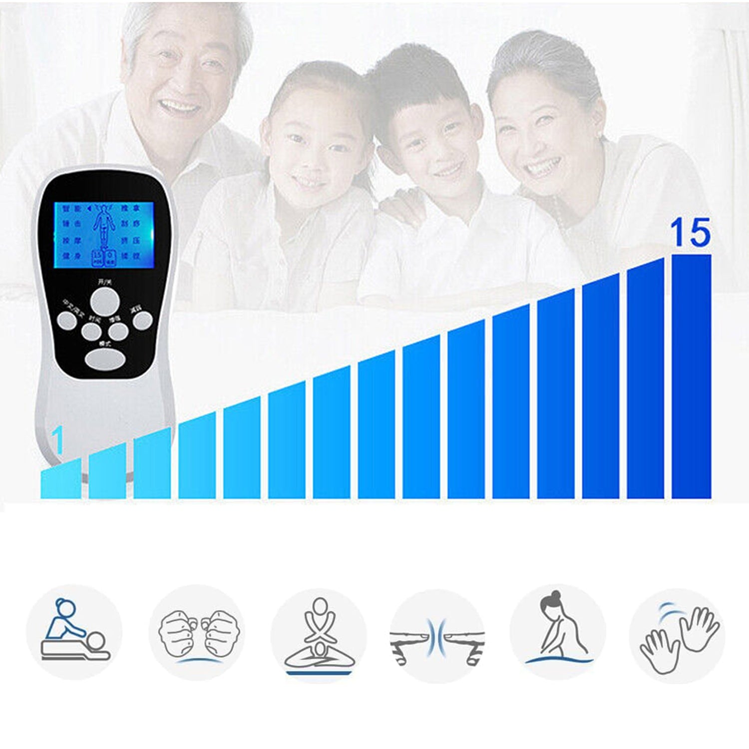 NERVE MUSCLE ELECTROSTIMULATOR EMS MUSCLE STIMULATOR SET Model CYFROWY ELEKTROSTYMULATOR MASAŻER
