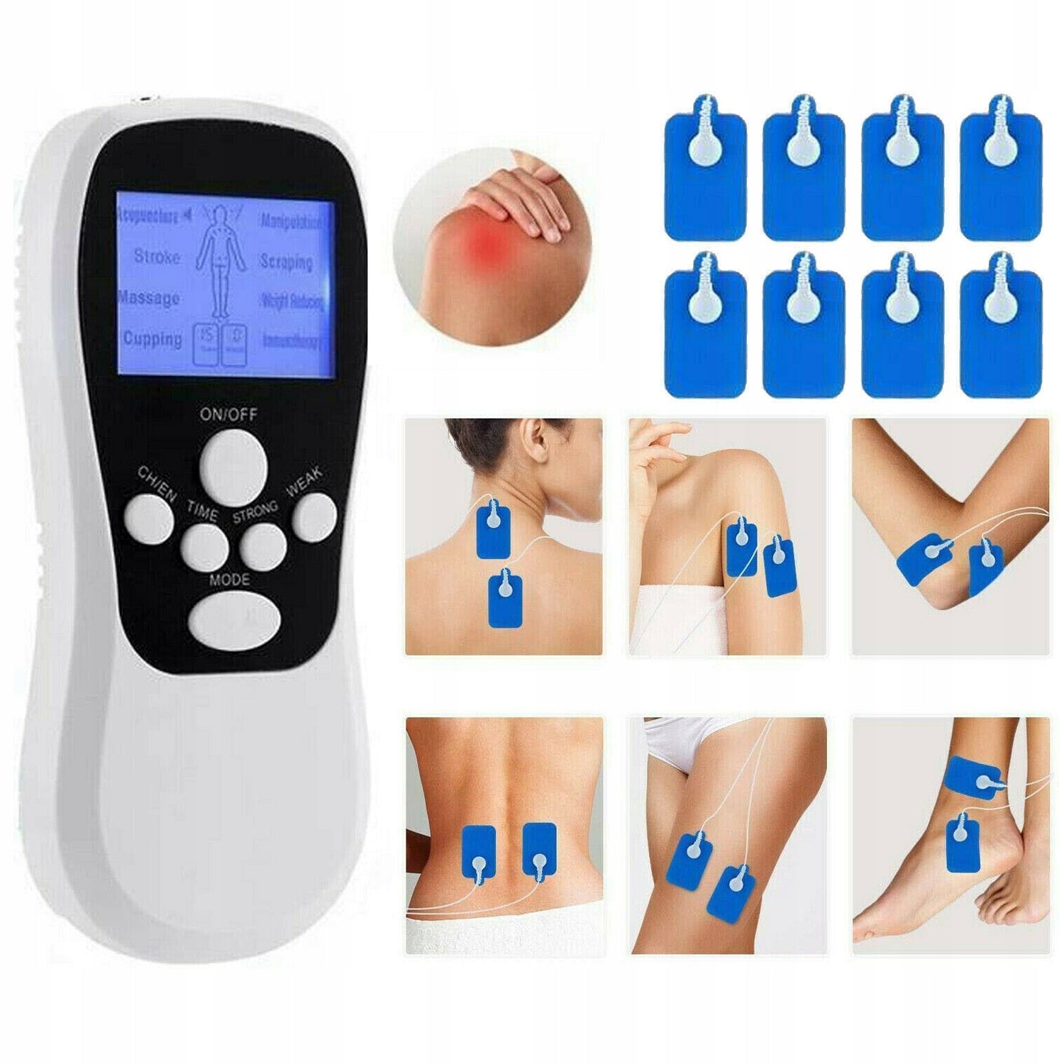 NERVE MUSCLE ELECTROSTIMULATOR TENS EMS SET STRONG 4W Brand no brand
