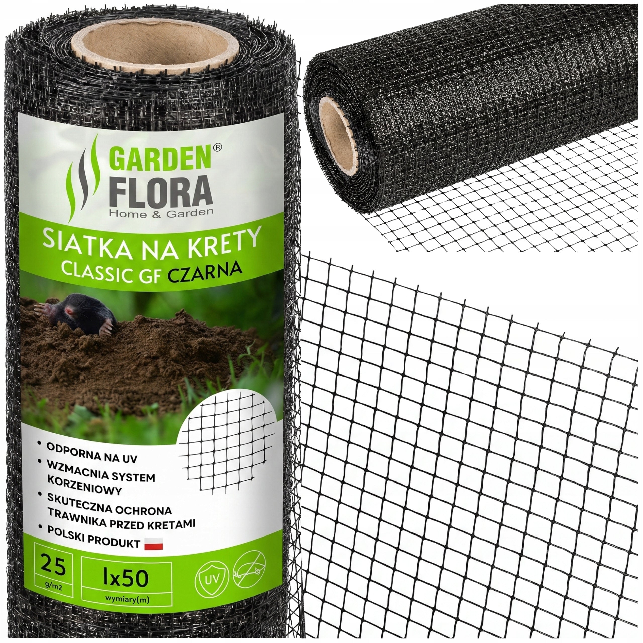 NETTING FOR MOLES VOLES strong BARRIER AGAINST MOLES repellent 1x50m 25g