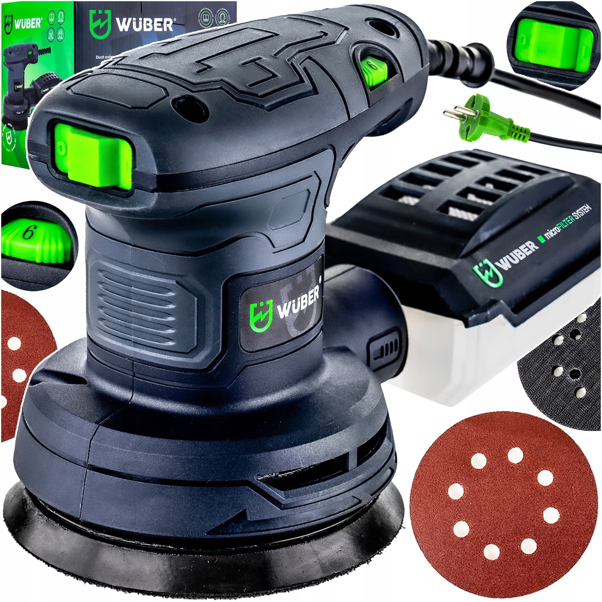 NETWORK ECCENTRIC OSCILLATING GRINDER WITH ADJUSTABLE ROTATION 125MM STRONG