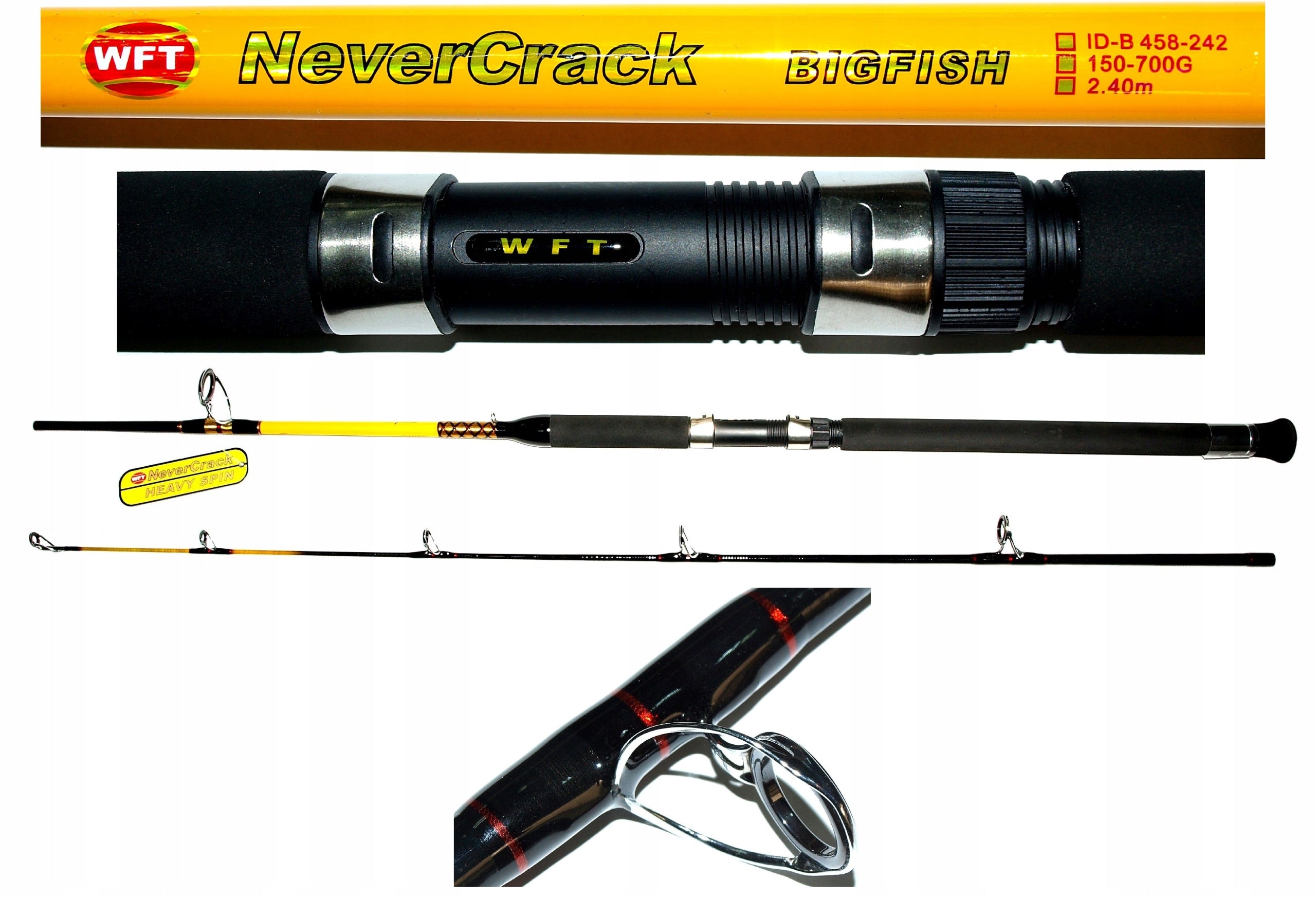 NEVER CRACK WFT 750-700g catfish rod, cod, 2,4m