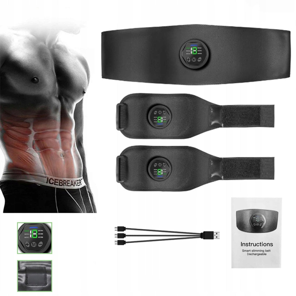 NEW ABDOMINAL MUSCLE ELECTROSTIMULATOR EMS ABS SLIMMING BELT IMPROVED