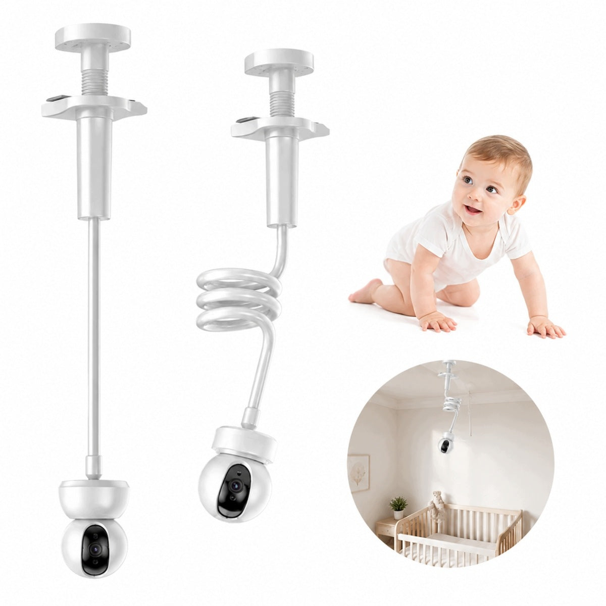 NEW BABY CAMERA HOLDER FLEXIBLE ADJUSTABLE SWIVEL COT