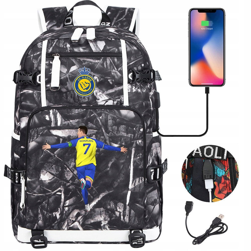 NEW BACKPACK A4 Ronaldo WATERPROOF USB PATTERNS