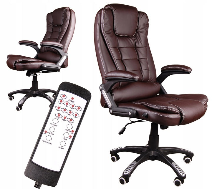 NEW BROWN OFFICE CHAIR WITH MASSAGE BSB003M