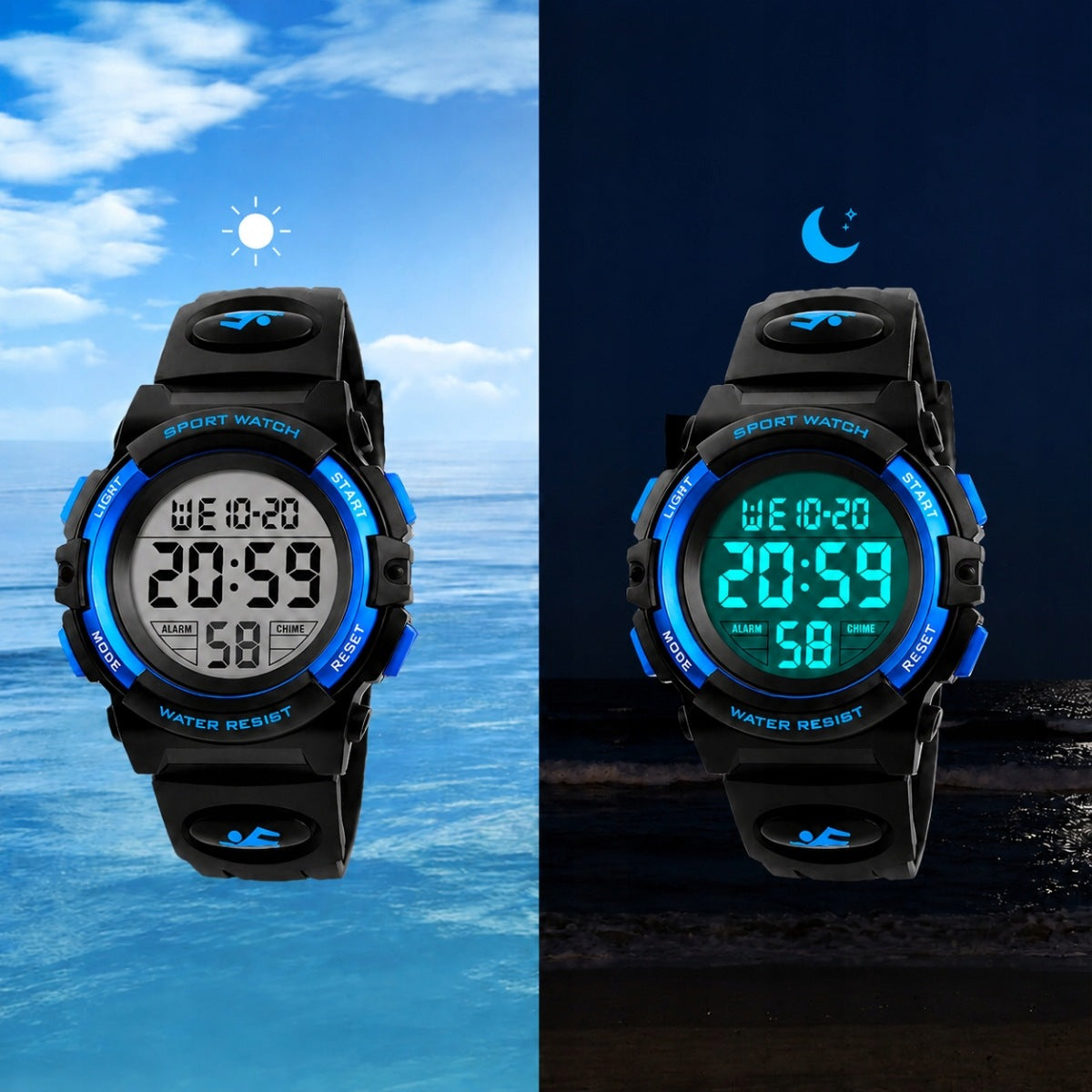 NEW CHILDREN'S WATCH WATERPROOF GLOWING BOYS BLUE 2026 Packaging status original
