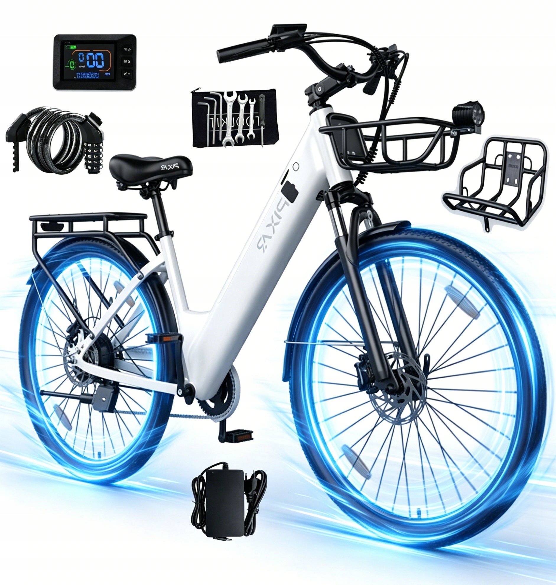NEW Electric city bike 2026 Pixar C1 Pro 250W 36V 18Ah 25KM/H 100KM Range
