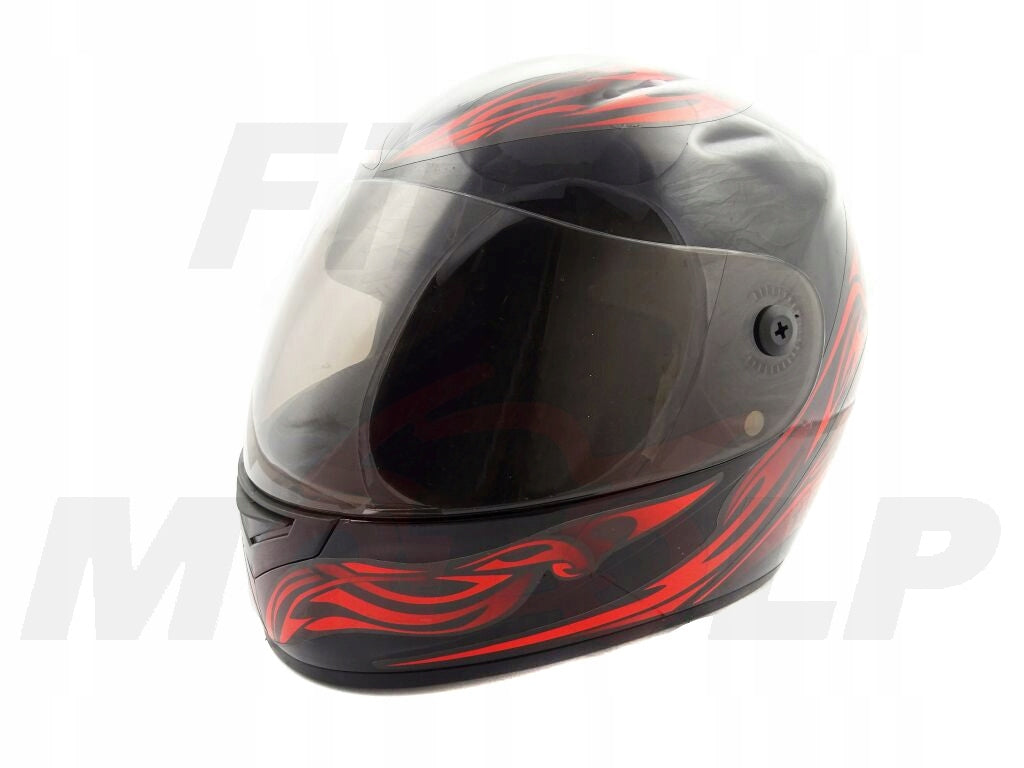 NEW INTEGRAL HELMET FULL TIGER ATTESTATION - BLACK FLAMES S - VISUAL DEFECT Manufacturer's catalog number pełny_tiger_black_s