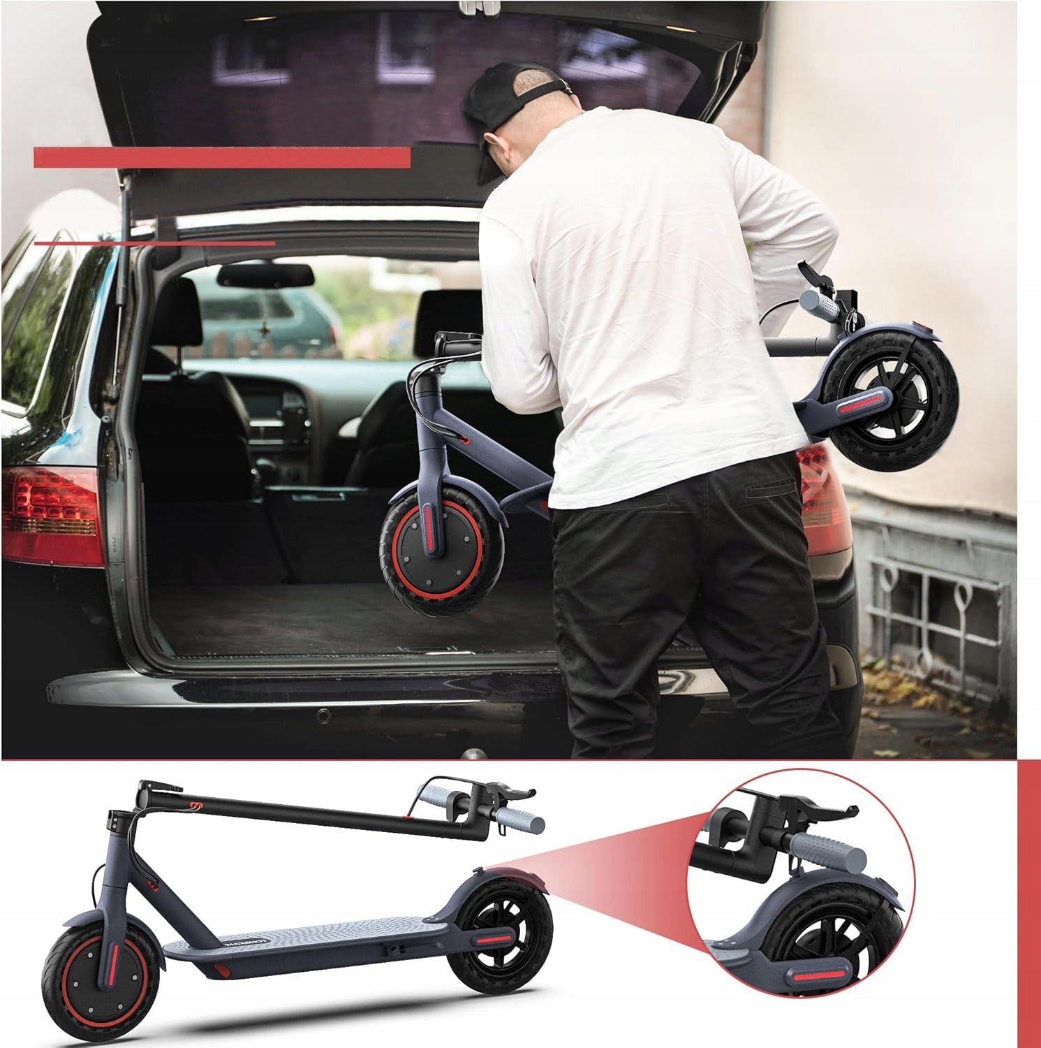 NEW JUICEASE A1-TX01 Folding Electric Scooter 350W 120KG 8.5" APP Color black