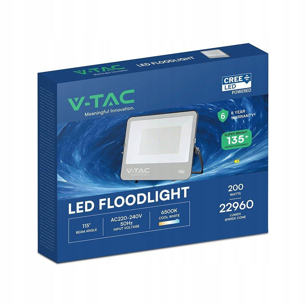 NEW! LED projector V-TAC CREE CHIP 200W 135 lm/W – Black IP65 Manufacturer code SKU 232216