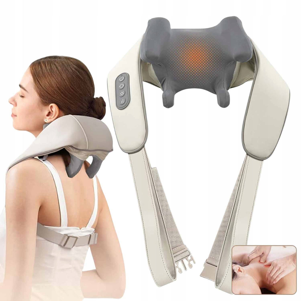 NEW NECK SHIATSU MASSAGER BACK SHOULDERS BODY HEATING PILLOW