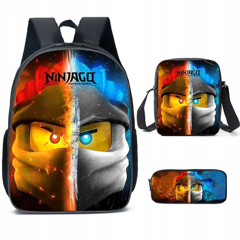 NEW Ninjago SCHOOL SET BACKPACK A4 PENCIL CASE BAG