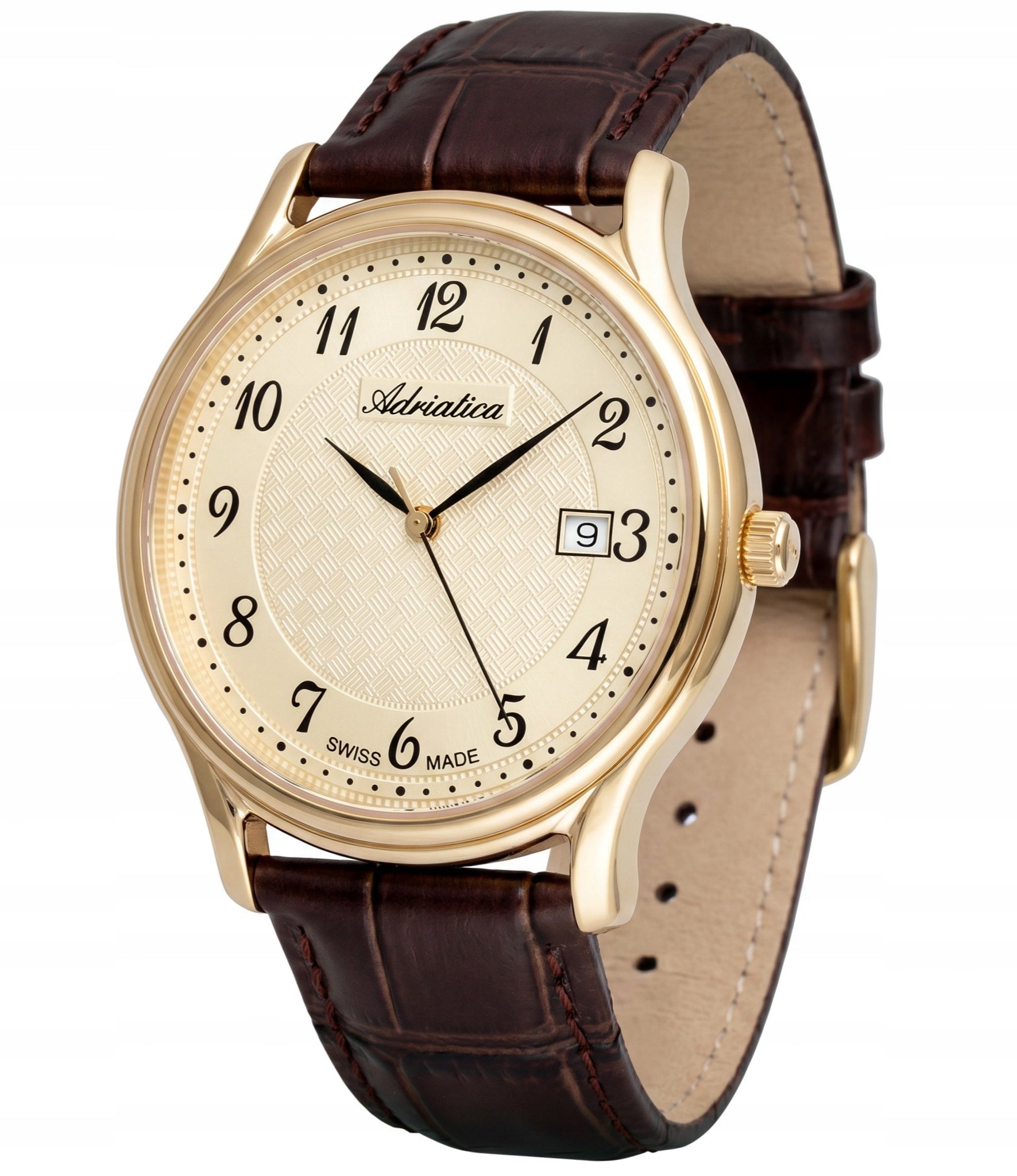 NEW ORIGINAL Men's Watch ADRIATICA A8000.1221Q classic gold