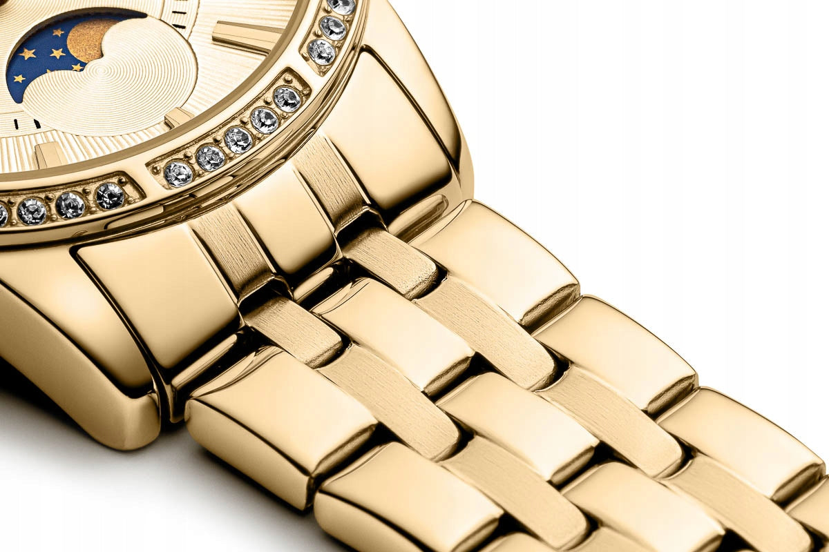 NEW ORIGINAL Women's Watch ADRIATICA A3601.1111QFZ gold rhinestones Brand Adriatica