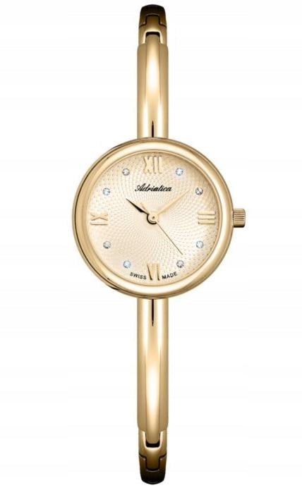 NEW ORIGINAL Women's Watch ADRIATICA A3846.1181Q gold rhinestones